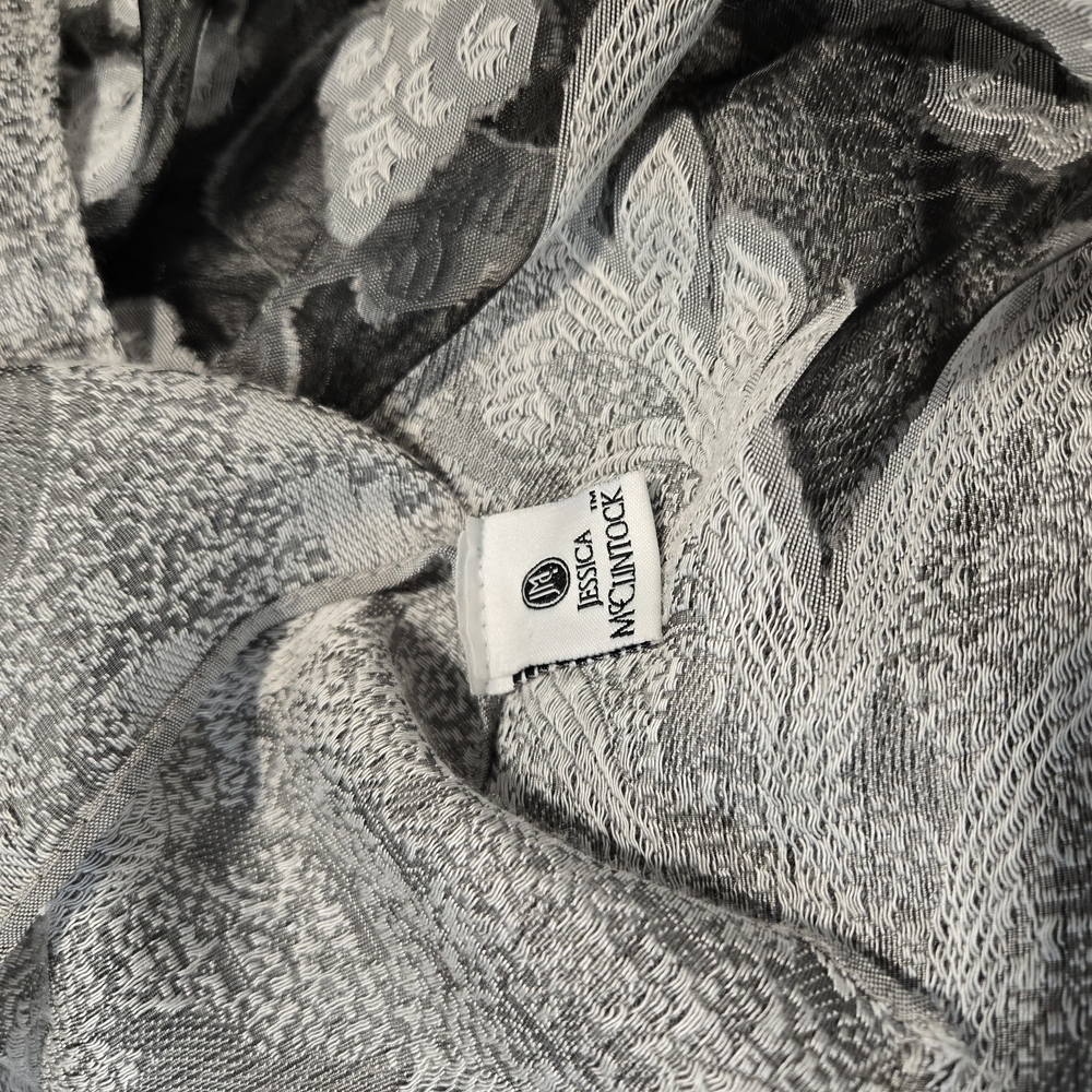Elegant Black and Gray Floral Scarf - Picture 9 of 9